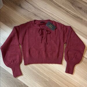 Long Sleeved Burgundy Sweater